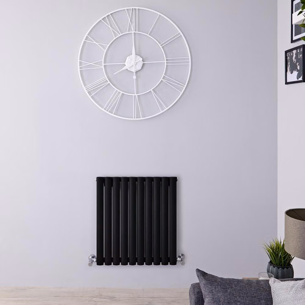 Radiatore Orizzontale Nero Opaco - 470W - 635 x 590mm - Revive