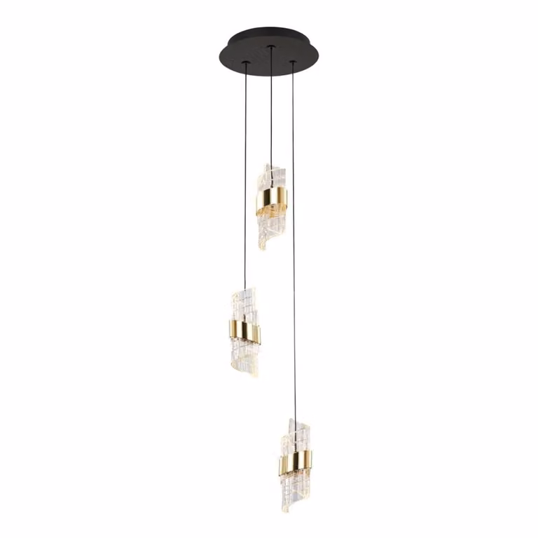 Lampada a sospensione LED 23W TONGA PND-26374-3-23W-3K-BK-GD Italux