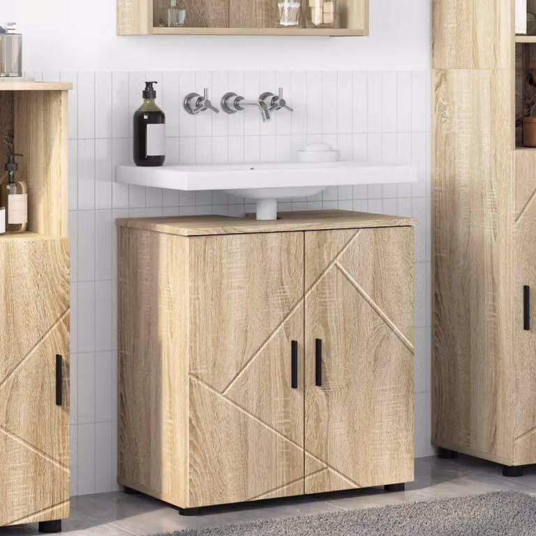 Mobile da bagno moderno vidaXL in rovere color marrone L: 61 cm, P: 35 cm, H: 64 cm