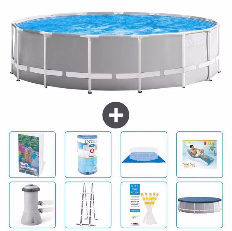 Struttura per piscina a forma di prisma - 457x122 cm - composta da 7 elementi - modello S635