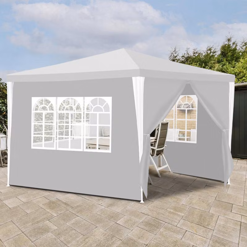 Jopassy gazebo patio padiglione - tenda da mercato e protezione solare per il giardino, perfetta tenda da festa bianca 3x3m