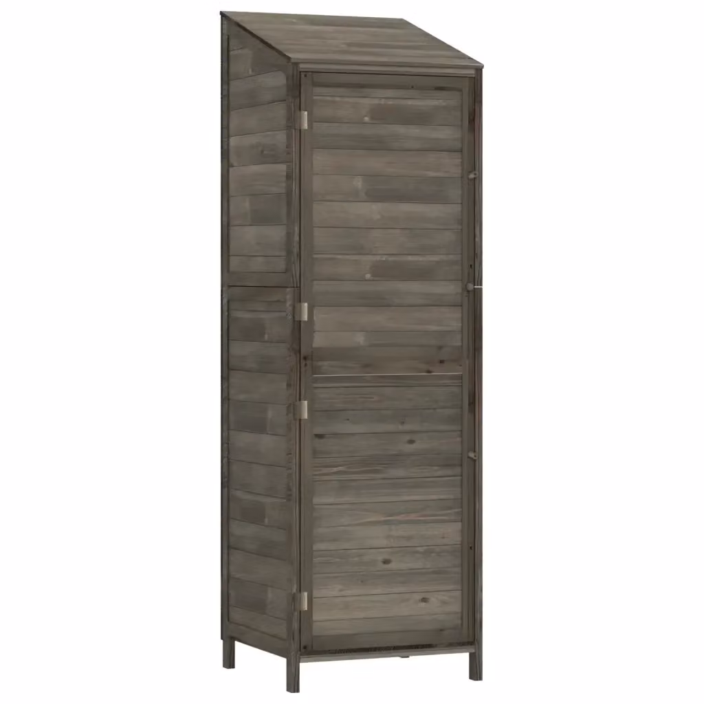 Armadio da giardino vidaXL in legno massello di abete, colore antracite, L: 55 cm, P: 52 cm, H: 174,5 cm – 2