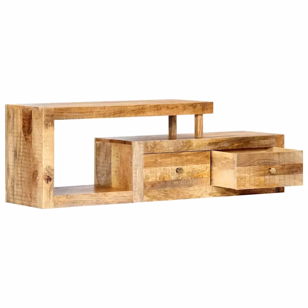 Mobile Porta TV Moderno vidaXL in Legno di Mango Marrone L: 120 cm, P: 30 cm, H: 40 cm – 2