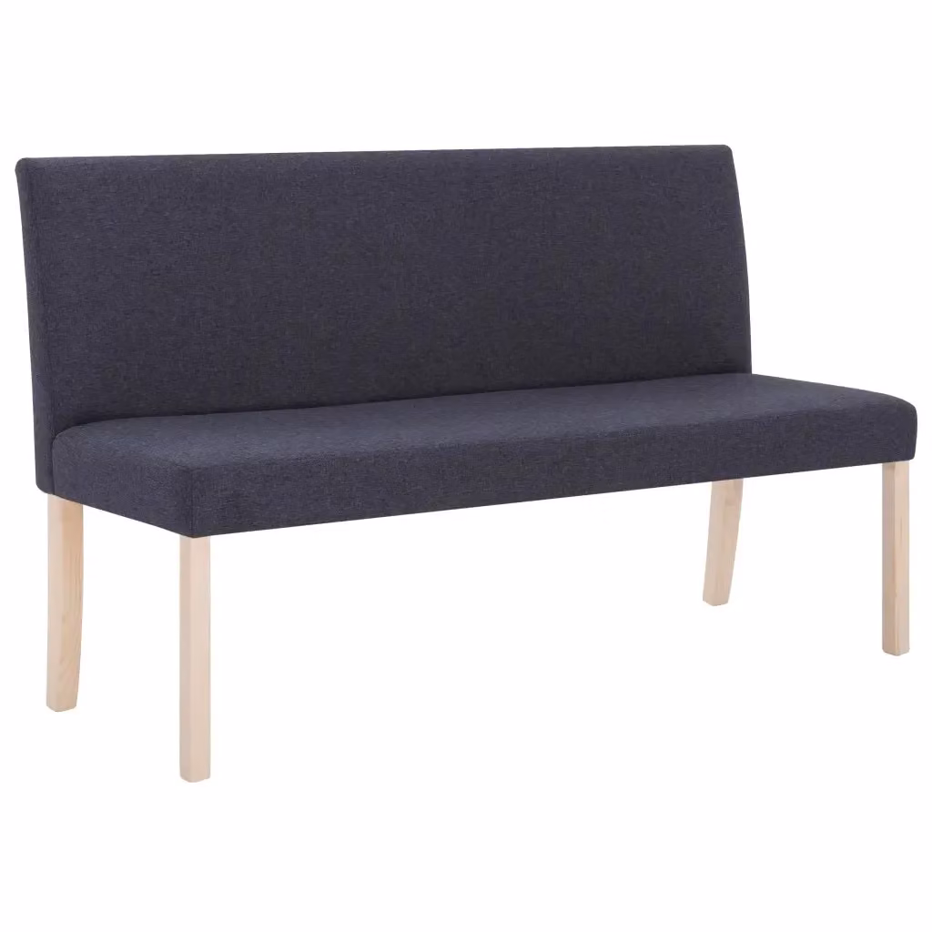 Panca vidaXL in legno di pino e tessuto grigio per ingresso o sala da pranzo, L: 139,5 cm – 2