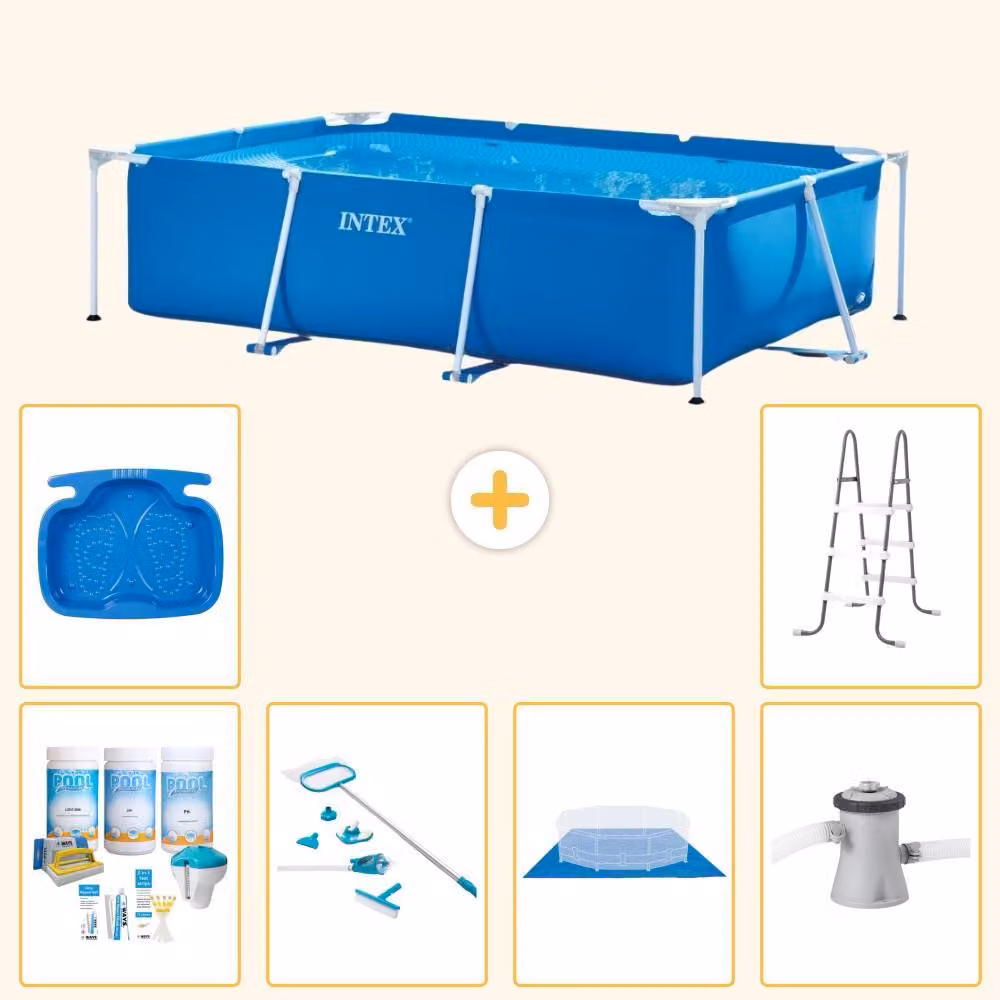 Piscina fuori terra rettangolare - 260x160x65 cm - 7 pezzi - Modello S20832