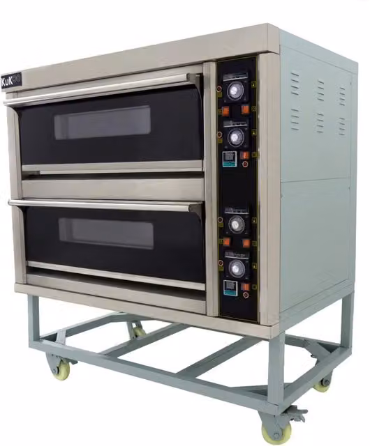 Forno Pizza Professionale KuKoo Elettrico a Doppia Camera in Acciaio Inox Argento per 12 Pizze