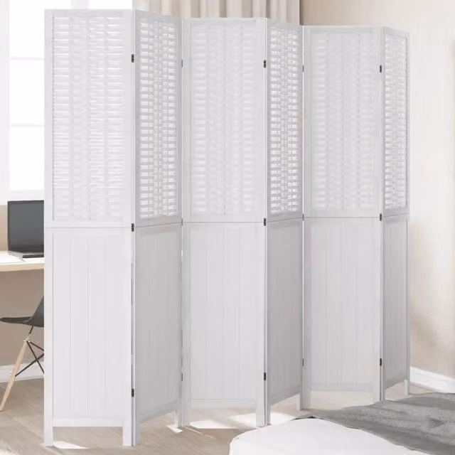 Divisorio Ambienti | Divider per stanze | Paravento 6Pannelli Bianco Legno Massello di Paulownia