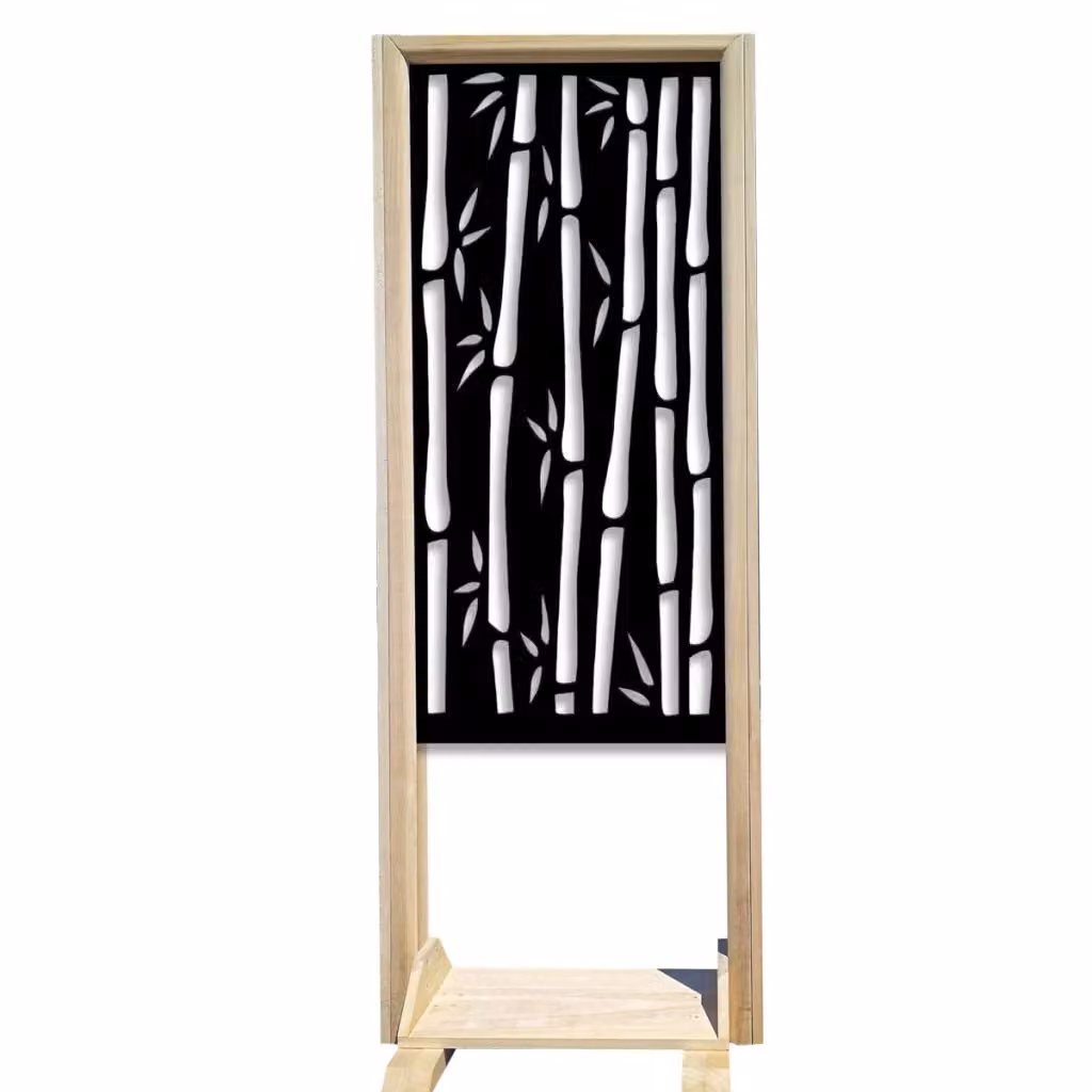 Paravento modulabile BAMBU Signorbit in legno e PVC, colore nero, L: 70 cm, H: 190 cm – 2