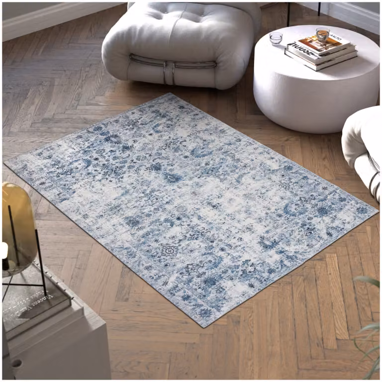 Tappeto orientale vintage blu tectake, lavabile e antiscivolo, L: 120 cm x P: 170 cm