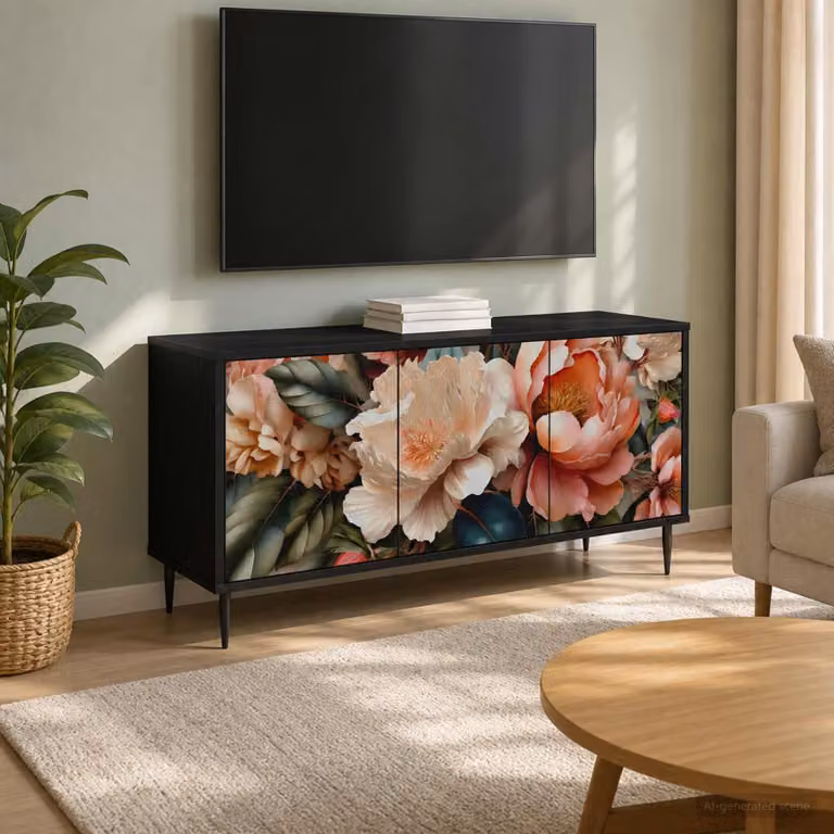 Supporto TV mobile vidaXL Rovere Nero L 102 cm x P 33 cm x H 51 cm