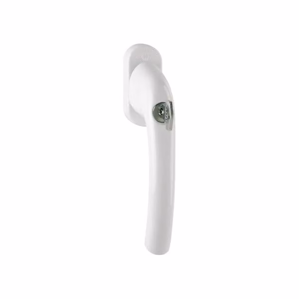 Hoppe Tokyo maniglia per finestra in alluminio con serratura F9016 Alluminio verniciato bianco, 0710S/U26, 7 - 37 mm quadrato