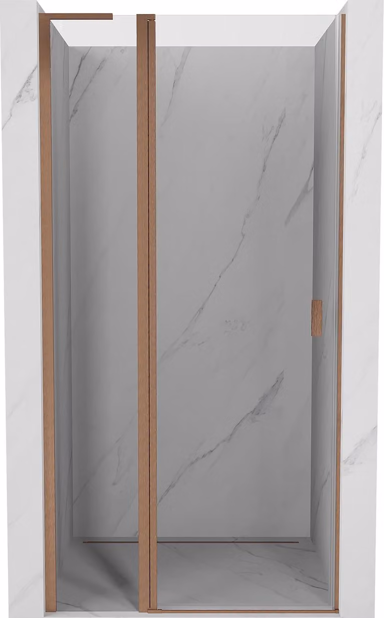Mexen Mist L porta doccia a battente 105 cm, trasparente, rame spazzolato - 8A4L-105-000-65-00