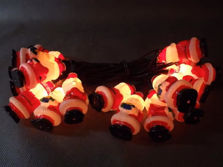 Set di 20 luci per albero di Natale a forma di Babbo Natale con alimentazione a batteria