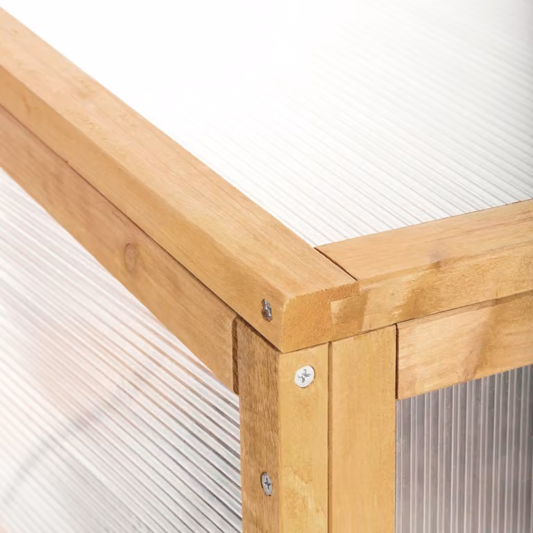 Semenzaio a letto caldo per orto rialzato TecTake GmbH in legno e policarbonato, marrone, L: 115 cm, P: 53 cm, H: 34 cm