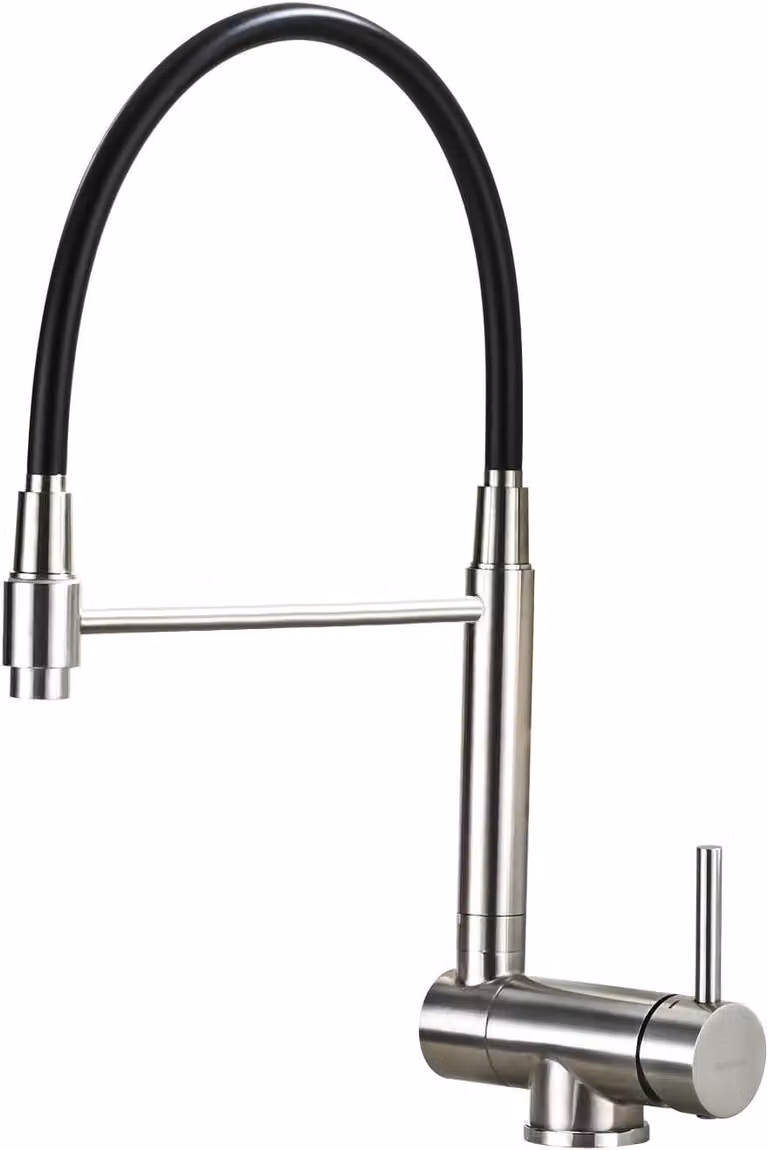 Rubinetto da cucina estraibile, girevole a 360°, in acciaio inossidabile 304, miscelatore monocomando, per la cucina
