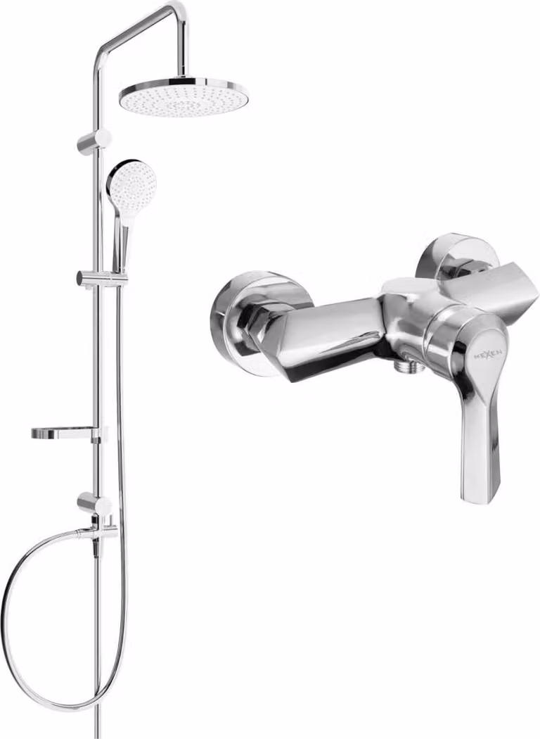 Mexen Erik set doccia esterno con soffione e miscelatore doccia Sabre, cromato - 72140205-00