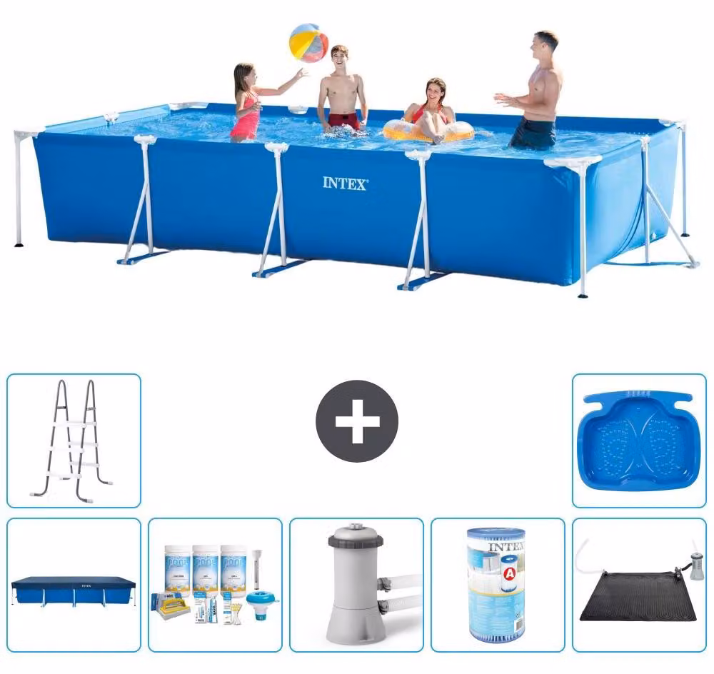Piscina fuori terra rettangolare - 450x220x84 cm - 8 pezzi - Modello S40259