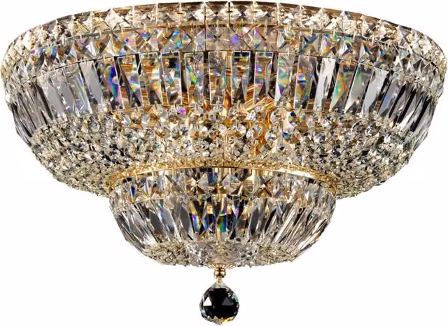 Maytoni Plafoniera contemporanea Basfor 12 luci E14 oro metallo cristalli