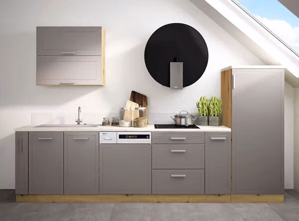 Mobile cucina KVANTUM cucina mansarda 305cm estensione parziale rovere Artisan beige
