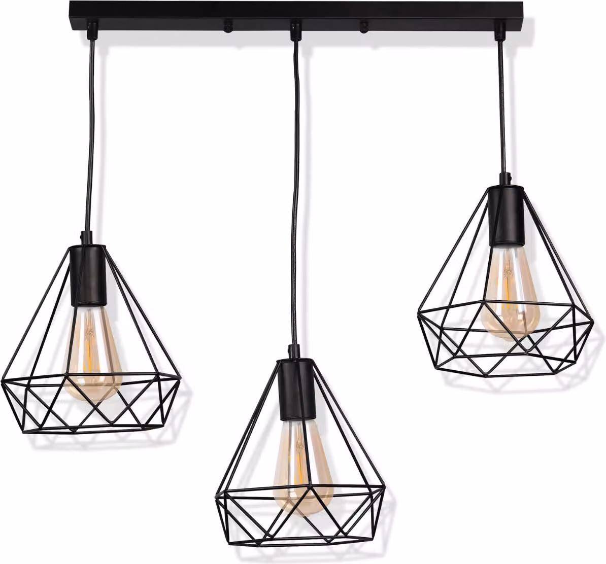 Lampada a sospensione VIGO nera 3xE27x20W in metallo, dimensioni: 120x60x20 cm, IP20, Polux