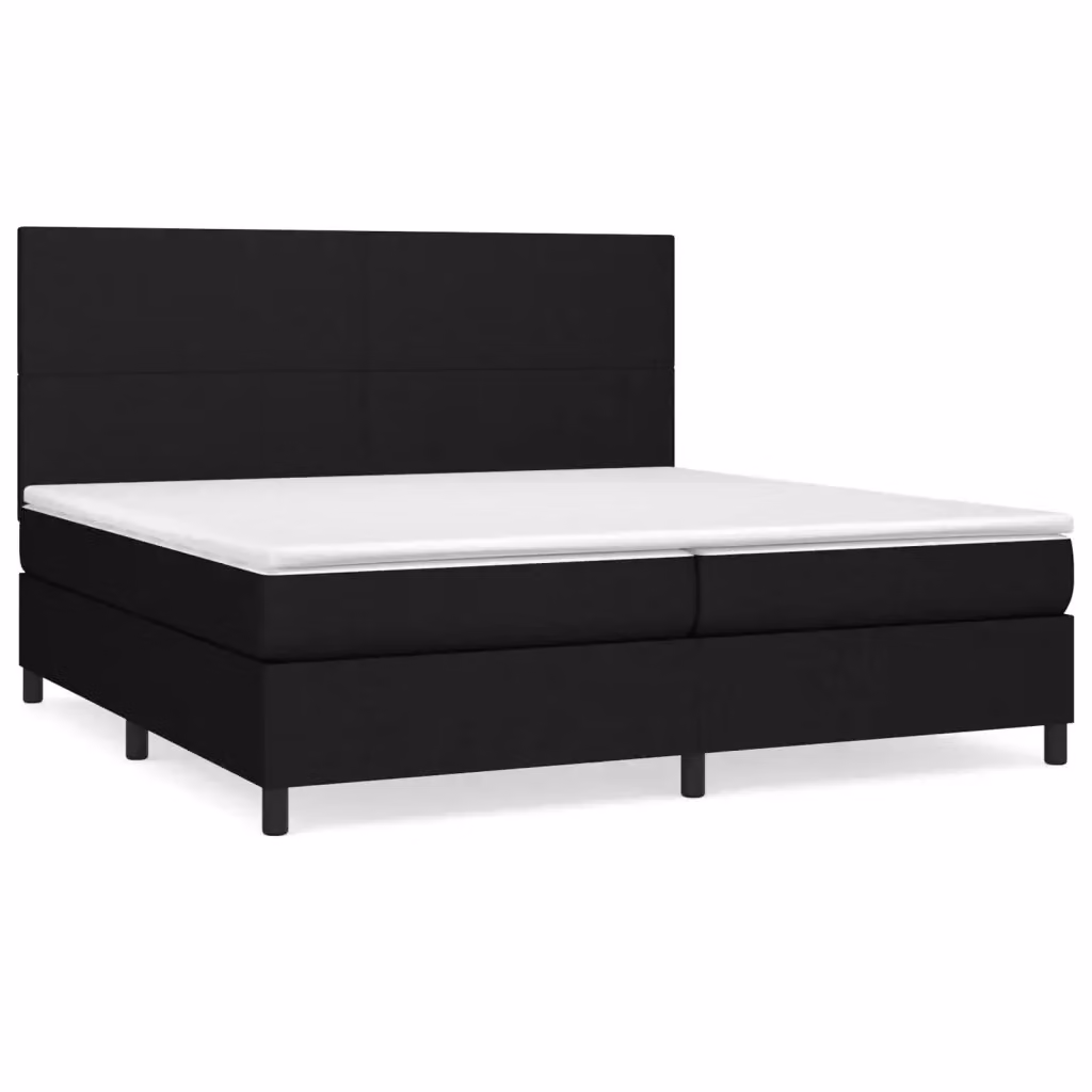 Letto Ibrido con Giroletto a Molle e Materasso vidaXL, Colore Nero e Bianco, L/P/H: 200 x 200 x 25 cm – 2