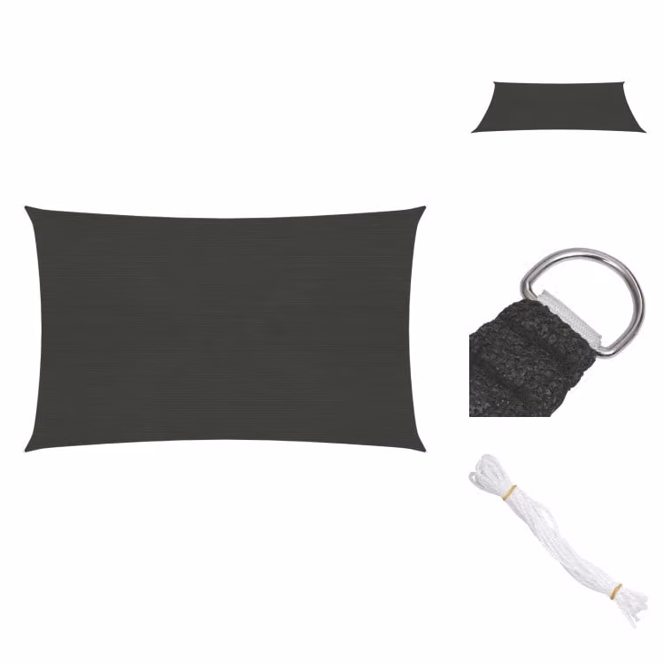 vidaXL Tenda da sole 160 g/m² antracite 3x4 m HDPE - Ombrelloni e tende da sole