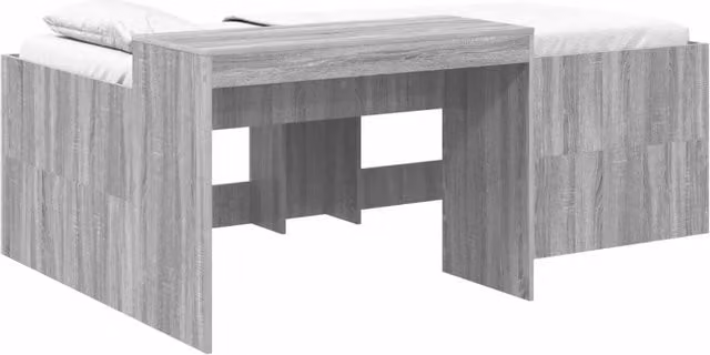 Letto alto per Bambini | Letto Infantile | Lettino con scrivania Sonoma grigio