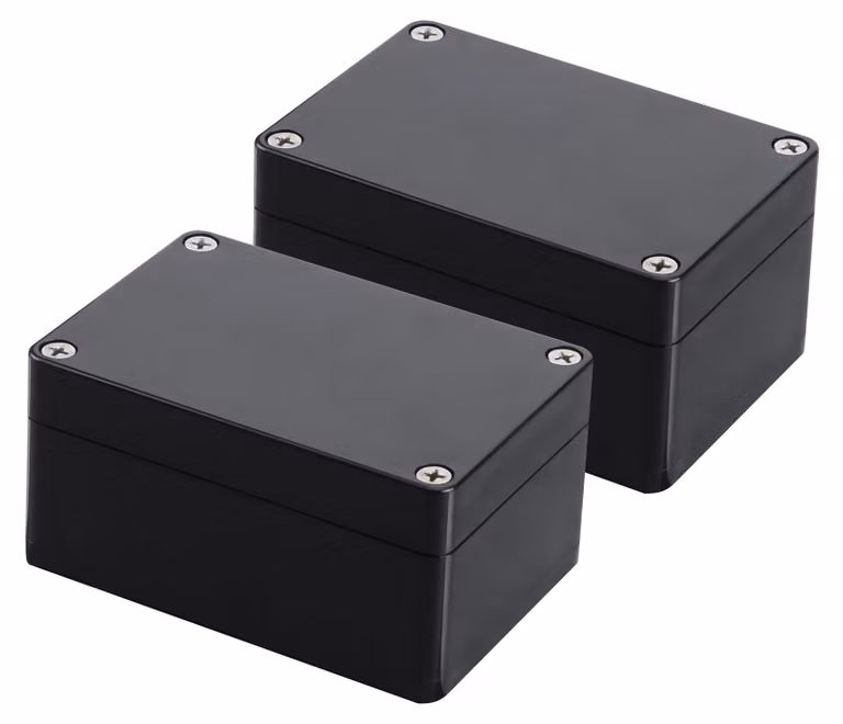 2 scatole di derivazione impermeabili con protezione IP65, dimensioni 100x68x50 mm