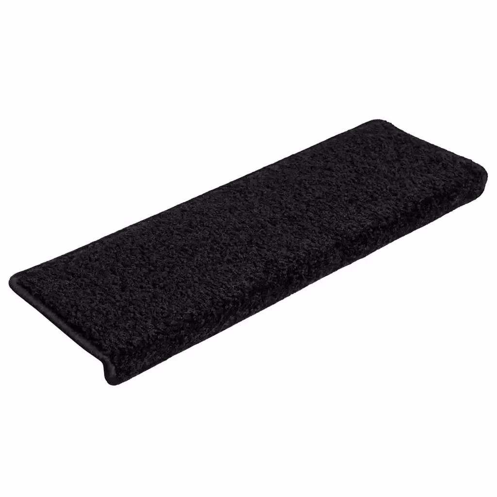 Set di 20 tappetini antiscivolo per scale in polipropilene nero, design minimalista, L 65 x P 21 x H 4 cm – 2