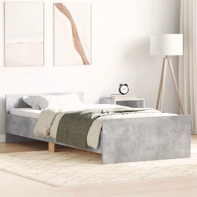 Giroletto vidaXL in legno e multistrato Grigio Cemento L/P: 80 x 190 cm