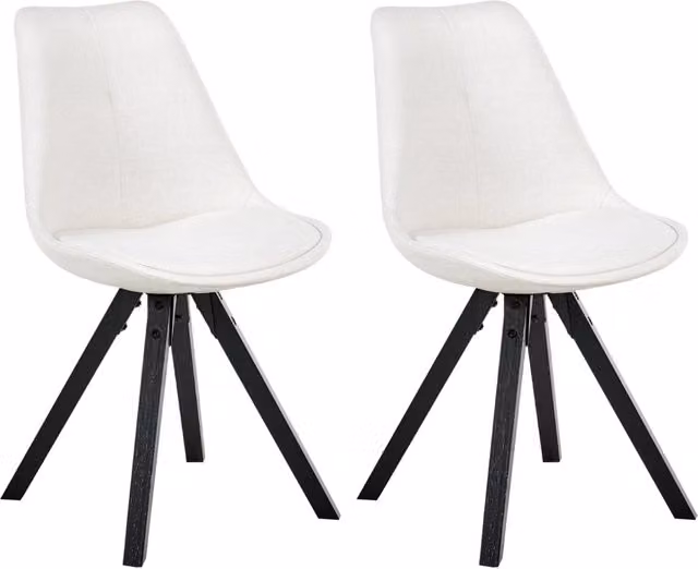 Set di 2 sedie da pranzo bianco sporco girevoli senza braccioli design scandinavo