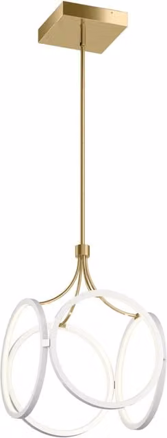Lampadario Industrial Nordico Ciri Alluminio Bianco Oro Champagne Led 45W 3000K