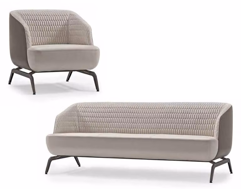 Exklusive Weiße Sofagarnitur Designer Polster Möbel Dreisitzer Sessel