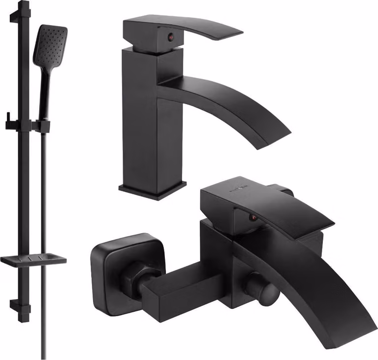 Mexen Libra DQ62 set da bagno, nero - 745103DQ62-70