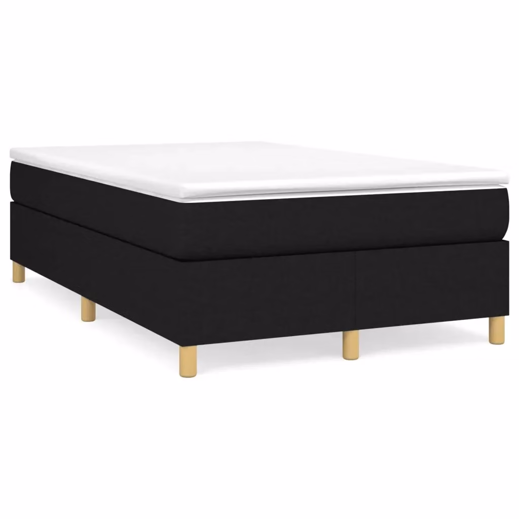 Letto Ibrido vidaXL con Giroletto a Molle e Materasso in Tessuto Nero e Bianco L/P: 120 x 200 cm – 2