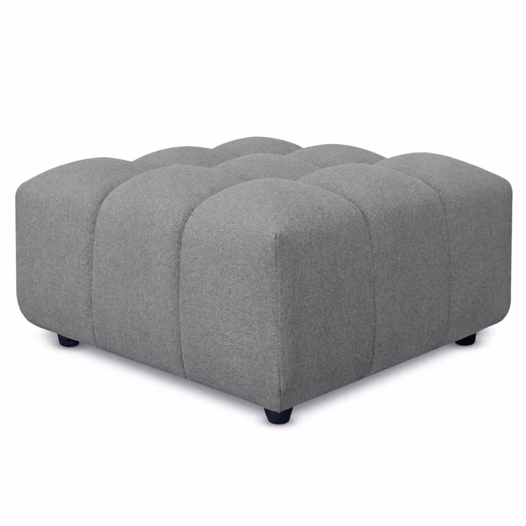 Pouf poggiapiedi con bombature morbide, Pouf Rubiq Grigio 60 x 150 cm