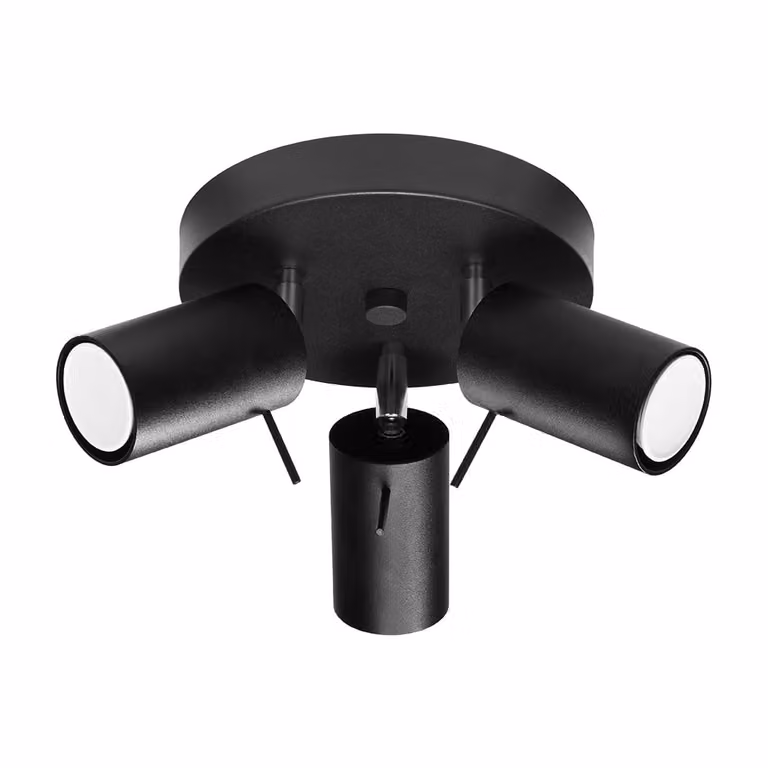 Lampada a soffitto RING 3P nero 3xGU10 10W acciaio 18x20x20cm Sollux Lighting