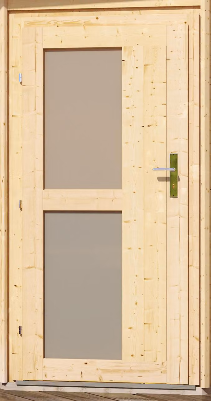 Porta Karibu per sauna esterna in vetro satinato