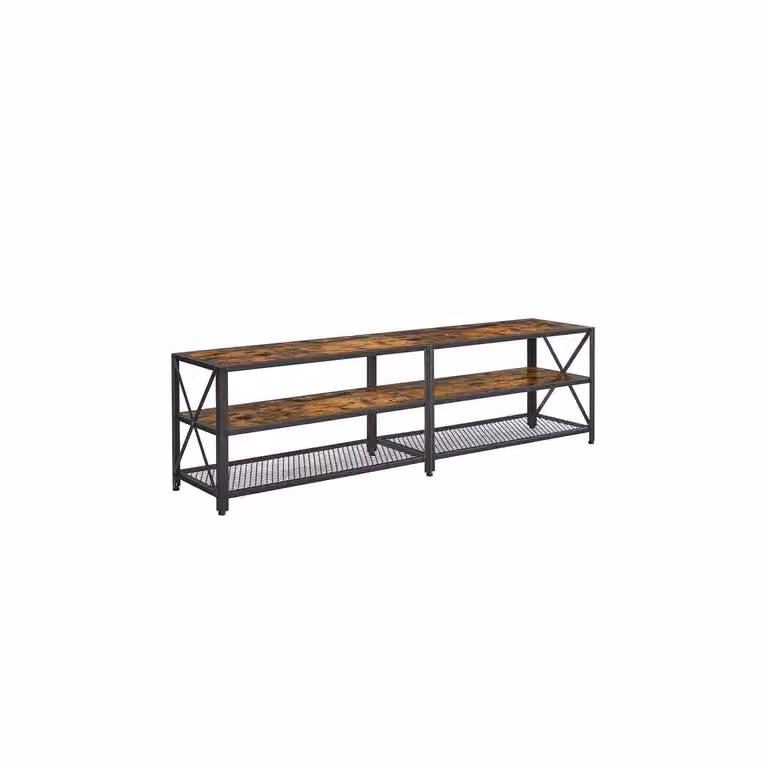 Mobile Porta TV per TV Fino a 70 Pollici Marrone Vintage e Nero, Marrone Rustico + Nero / 178 x 39 x 52 cm