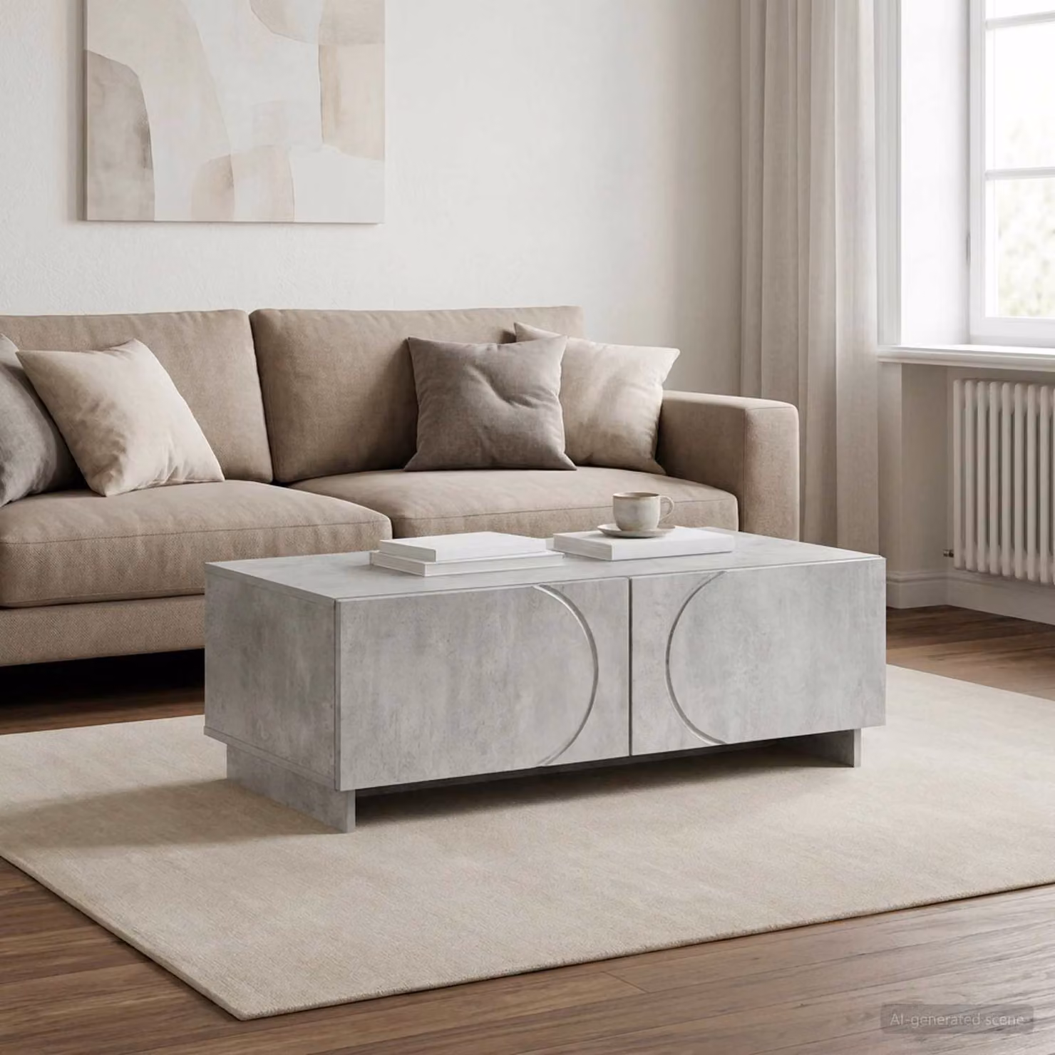 vidaXL Tavolino da salotto moderno in composito Grigio, L 102 x P 50,5 x H 35 cm