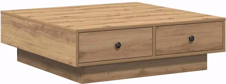 Tavolino da salotto Rovere artigianale 90 x 90 x 28 cm