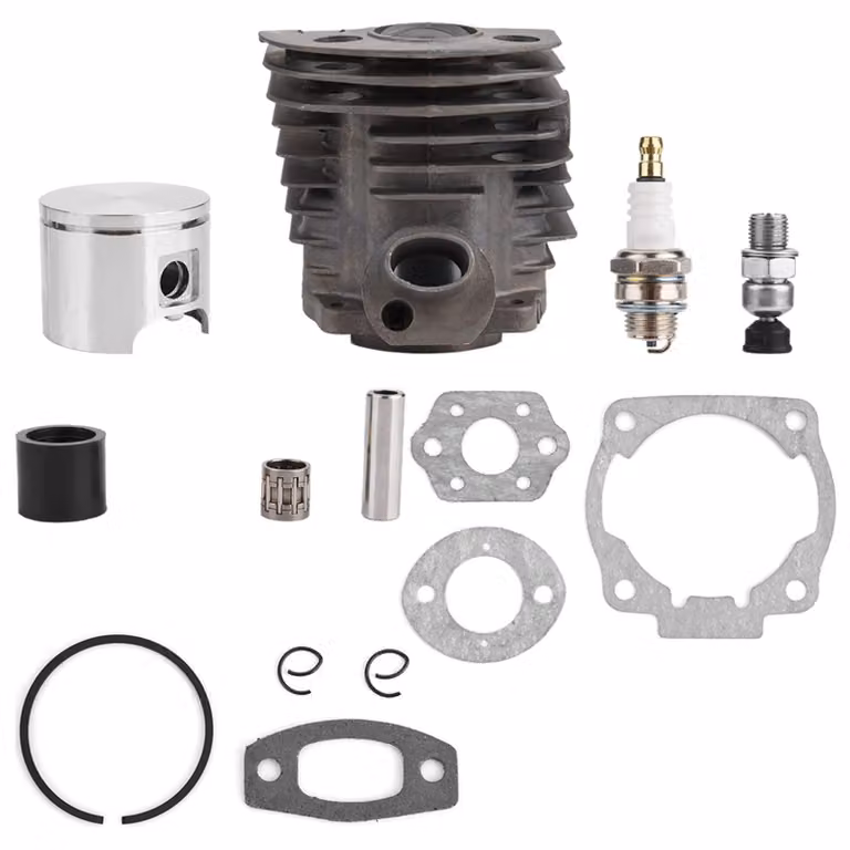 Costruzione del pistone cilindrico da 46 mm - Set di guarnizioni - Kit di montaggio per motore a 2 tempi - Motosega - Ammortizzante - Ricambi di alta qualità - Kit cilindro