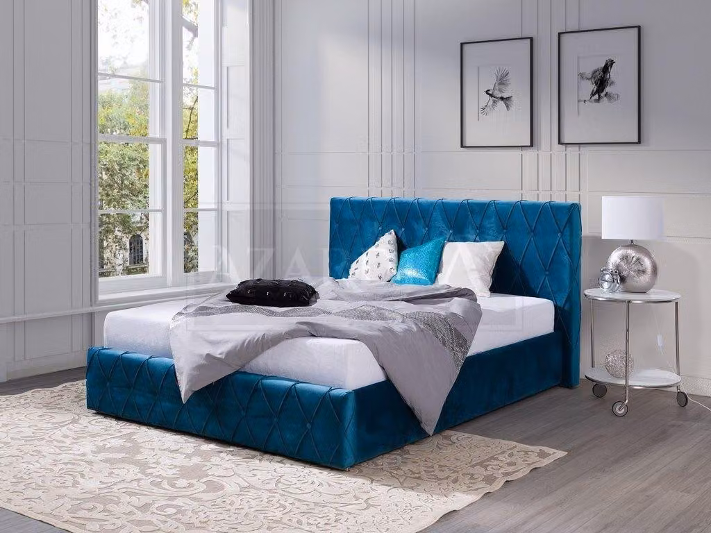 Bett Polster Design Luxus Doppel Hotel Betten Ehe 160 x 200cm Schlaf Zimmer Samt