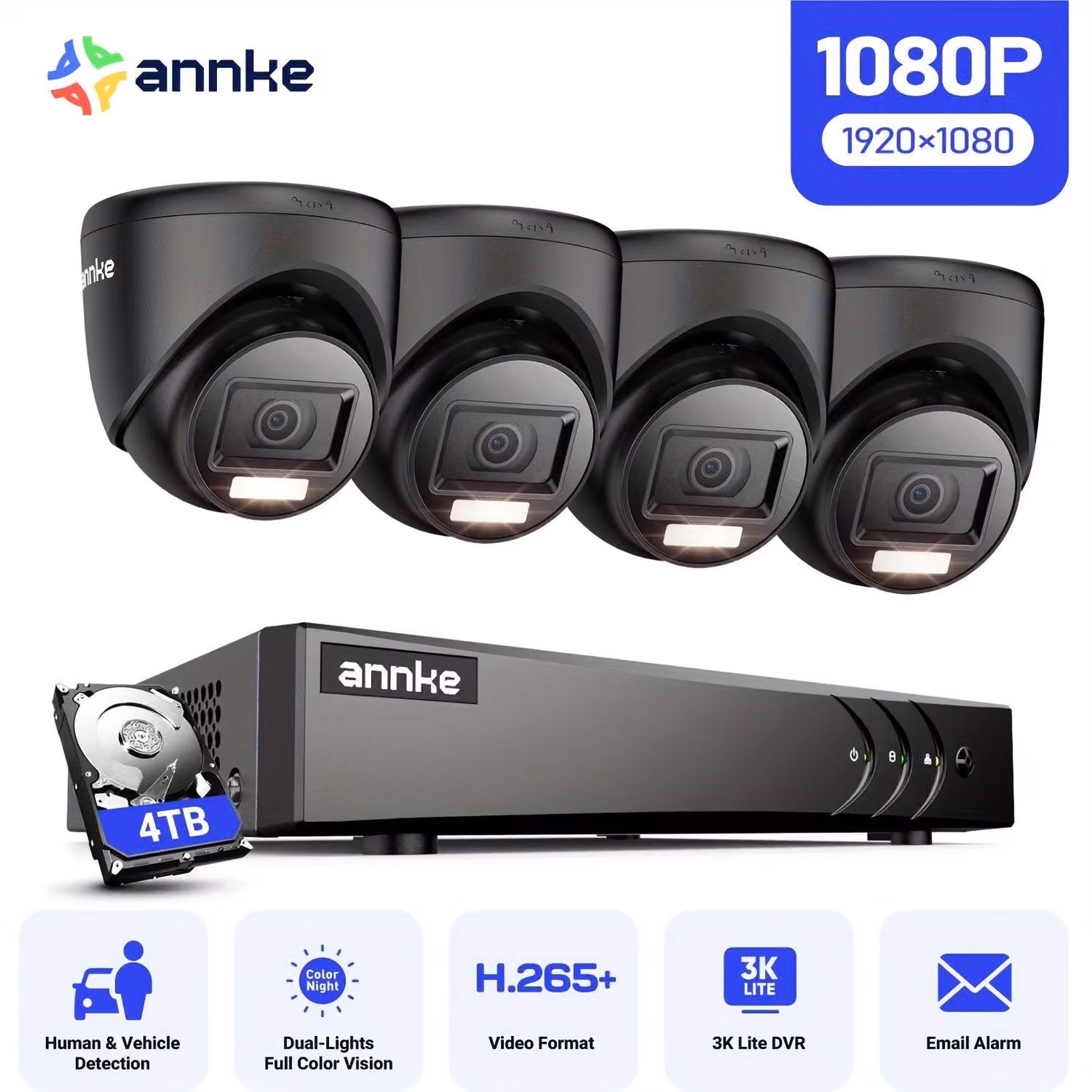 Kit di telecamere di sicurezza da 5MP PoE - Telecamera IP - Telecamera a cupola - Telecamera di sorveglianza