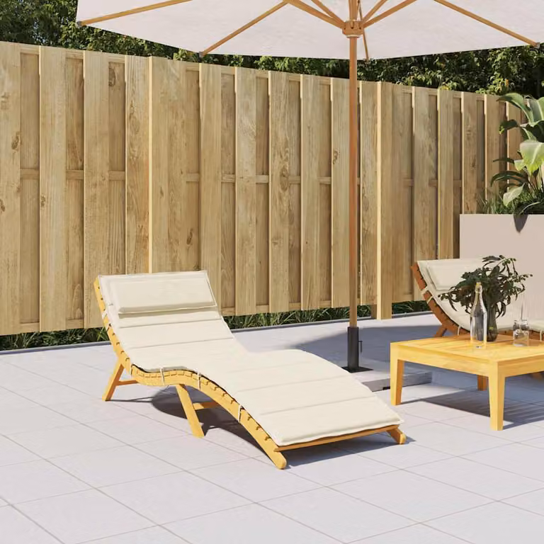 vidaXL Cuscino per Lettino Beige in Tessuto Oxford Idrorepellente e Traspirante L/P/H: 180 x 60 x 4 cm