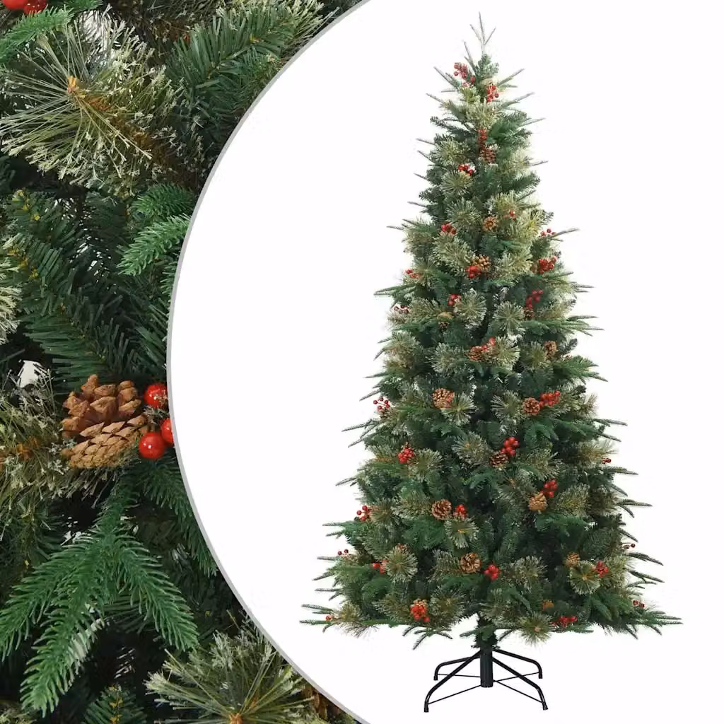 Albero di Natale artificiale verde vidaXL con rami pieghevoli, Altezza: 240 cm – 2
