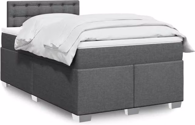 Giroletto a Molle con Materasso Grigio Scuro 120x190cm Tessuto 3288142