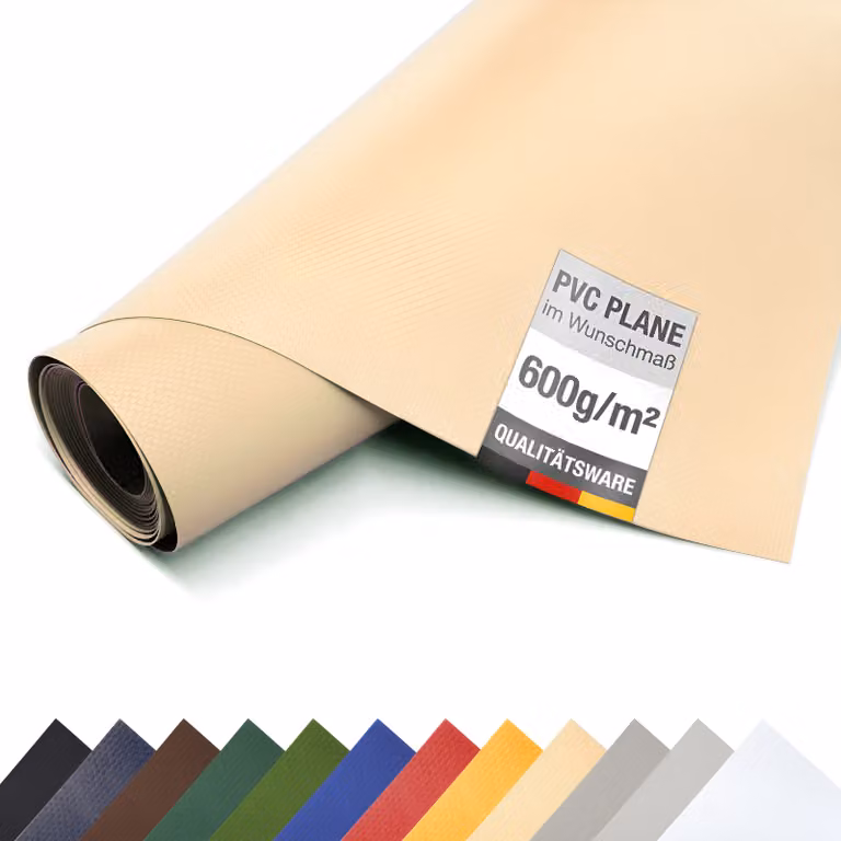 Telone in PVC per camion 600 g/m² al metro telone opaco (beige, 3m x 5m)