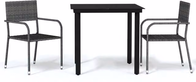 Set Mobili da Pranzo per Giardino 3 pz | Set Salotto da Giardino Grigio