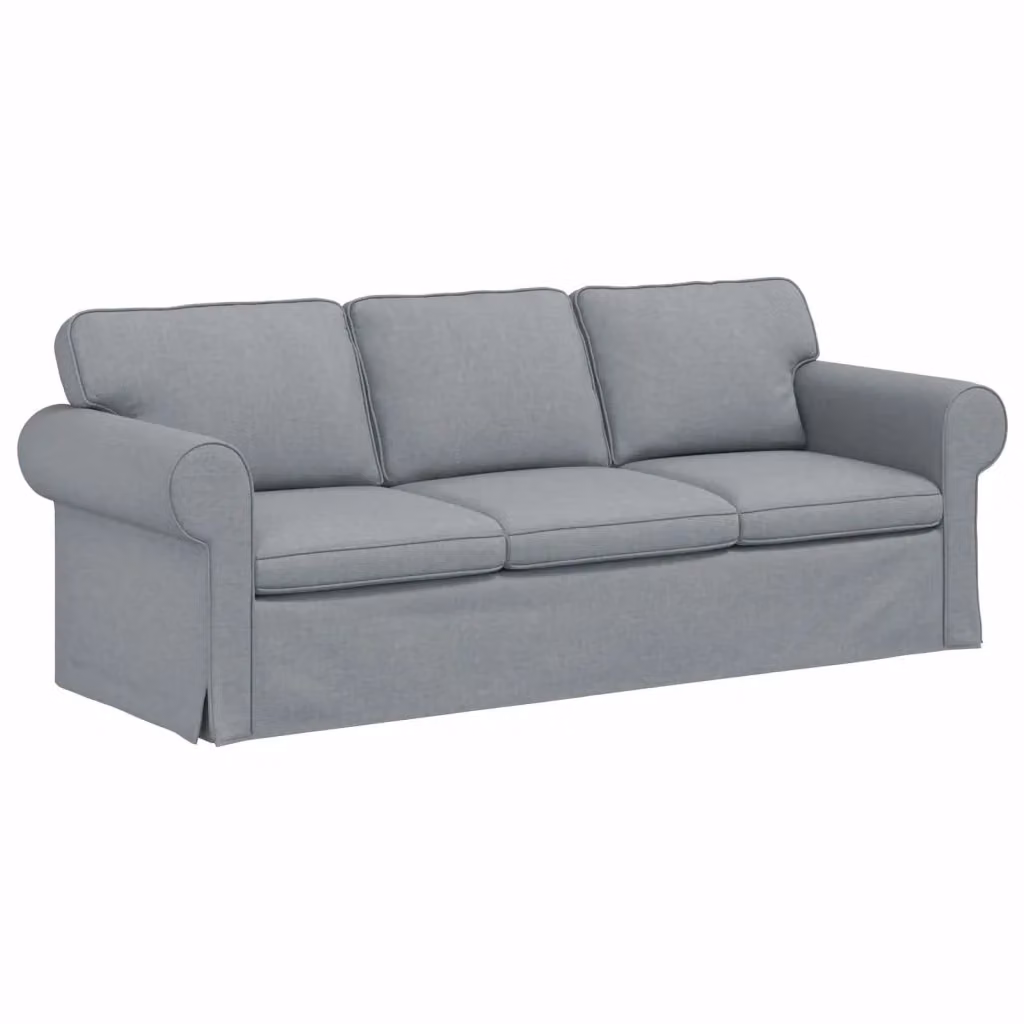 Divano moderno vidaXL in tessuto grigio con struttura in metallo e coperture rimovibili L: 215 cm, P: 82 cm, H: 80 cm – 2